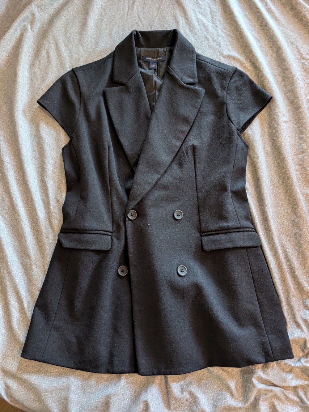 Banana Republic Black Double-Breasted Blazer Jacket